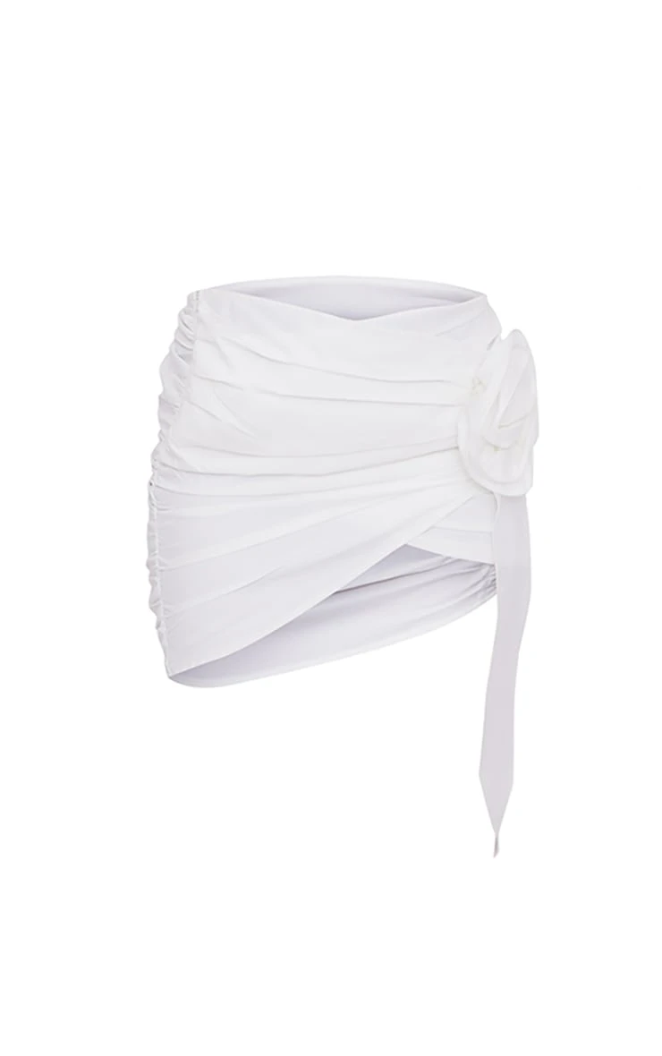 White Rose Detail Wrap Skirt 8 White Rose Detail Wrap Skirt - Image 6