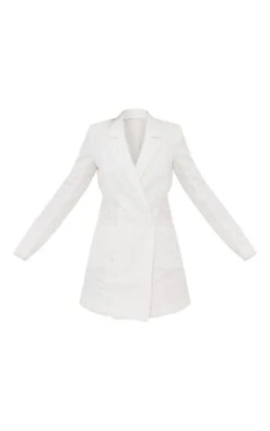 White Floral Textured Plunge Blazer Dress -Cheap Glamarish Store ff23e7dddacf36bea7cd084987ff33c11ac6f951 cnd7605 5
